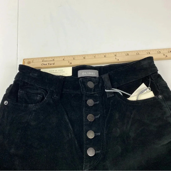 Dl 1961 Womens 25 Black Velvet Chrissy Ultra High Rise Skinny Instasculpt Pants - Picture 6 of 12